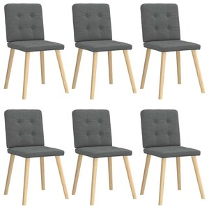 vidaXL Chaises à manger lot de 6 gris foncé tissu