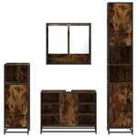 vidaXL Ensemble meubles salle de bain 4 Pièces chêne fumé bois ingénierie