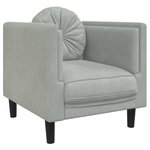 vidaXL Ensemble de canapés 3 Pièces avec coussins gris clair velours