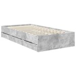 vidaXL Cadre de lit avec tiroir Gris béton 90 x 190 cm Bois Ingénierie