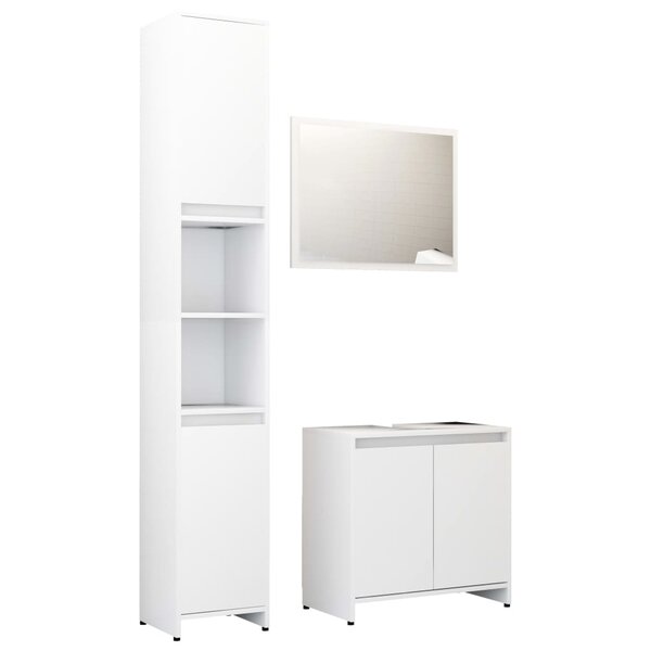 vidaXL Ensemble de meubles de bain 3 Pièces Blanc Bois d'ingénierie