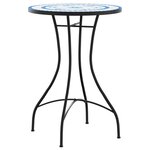 vidaXL Table de bistro mosaïque bleu et blanc Ø50x70 cm céramique