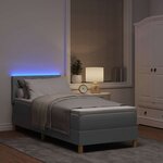 vidaXL Lit à ressorts avec matelas Gris clair 80 x 200 cm tissu
