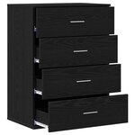 vidaXL Buffet avec tiroir Chêne noir 60 x 39 x 80 cm Bois d'ingénierie