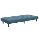 vidaXL Canapé-lit à 2 places avec repose-pied bleu velours