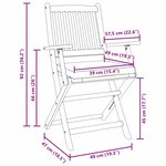 vidaXL Chaise pliante avec coussin 2 Pièces Blanc 49 x 57.5 x 92cm