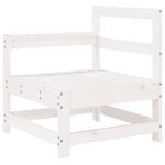 vidaXL Salon de jardin 7 Pièces blanc bois de pin massif