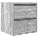 vidaXL Tables de chevet murales 2 Pièces sonoma gris 38x34x40 cm