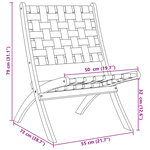 vidaXL Chaises pliables de jardin lot de 2 avec table bleu foncé bois