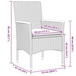 vidaXL Ensemble à manger de jardin et coussins 3 Pièces beige rotin verre