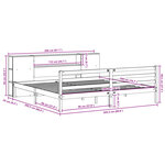 vidaXL Lit bibliothèque sans matelas 200x200 cm bois massif de pin