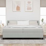 Lit coffre vidaXL avec matelas Gris clair 200x200 cm Velours
