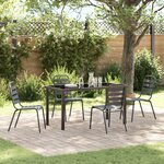 vidaXL Ensemble de salle à manger de jardin 5 pièces gris foncé en acier
