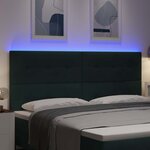 vidaXL Tête de lit LED avec bandes LED Vert 200 cm Velours