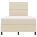 vidaXL Lit à ressorts avec matelas avec LED Crème 120 x 200 cm tissu