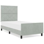 Cadre de lit vidaXL Gris clair 90x190 cm Velours