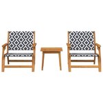 vidaXL Chaises de jardin avec table 3 Pièces Noir 45 x 45 x 40 cm