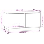 vidaXL Table basse Gris 80x50x40 cm Bois massif de pin