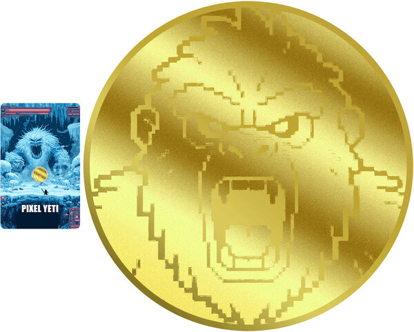 Monnaie PIXEL YETI 1/1000 Oz Or 12$ Liberia 2026 (PRÉCOMMANDE)
