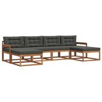 vidaXL Ensemble de canapés d'extérieur 6 Pièces Naturel et Anthracite