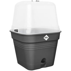 Pot De fleurs Carré - Plastique - Réservoir - Ø 20 - Noir