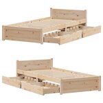 vidaXL Cadre de lit sans matelas 75x190 cm bois de pin massif