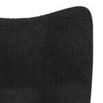 vidaXL Chaise de relaxation avec tabouret Noir Velours