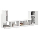 vidaXL Ensemble meuble TV 4 Pièces Blanc brillant Bois d'ingénierie