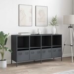 vidaXL Buffet anthracite 135x39x73 5 cm acier laminé à froid