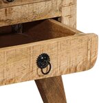 vidaXL Table de chevet 2 Pièces 37x32x50 cm bois massif de manguier brut