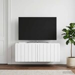 vidaXL Meuble TV mural 78 5 x 41 x 30 cm Blanc Bois d'ingénierie