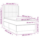 vidaXL Sommier à lattes de lit avec matelas Noir 100x200 cm Velours