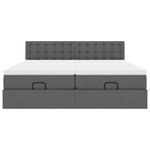VidaXL Cadre de lit ottoman avec matelas gris foncé 160x200cm tissu