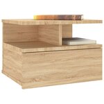 vidaXL Tables de chevet flottantes 2 Pièces Chêne sonoma Bois ingénierie