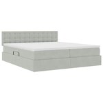 vidaXL Lit de rangement LED avec matelas Gris clair 180 x 200 cm