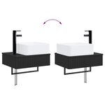 vidaXL Basin de lavage mural Noir 53 x 35 x 39 cm Bois d'ingénierie