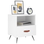vidaXL Table de chevet blanc 40x35x47 5 cm bois d’ingénierie