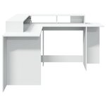vidaXL Bureau avec lumières LED blanc 152x152x91 cm bois d'ingénierie