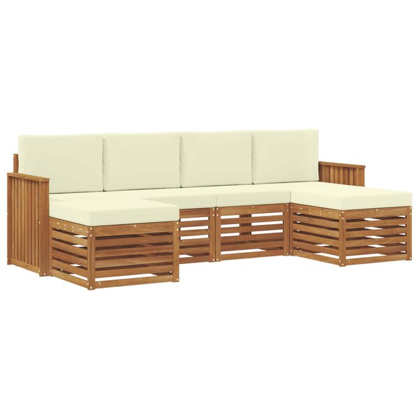 vidaXL Ensemble de canapés d'extérieur 6 pc Naturel et Crème