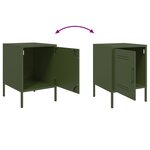 vidaXL Tables de chevet 2 Pièces vert olive 36x39x50 5 cm acier