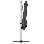vidaXL Parasol de jardin en porte-à-faux lumières LED et mât en acier