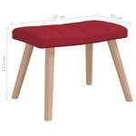 vidaXL Chaise à bascule avec tabouret Rouge bordeaux Tissu