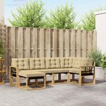 vidaXL Ensemble de canapés d'extérieur 6 Pièces Blanc et Beige