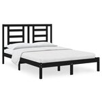 vidaXL Cadre de lit sans matelas noir 140x190 cm bois de pin massif