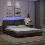 vidaXL Cadre de lit avec LED sans matelas marron 160x200 cm