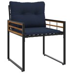 vidaXL Ensemble de meubles d'extérieur avec coussin 4 Pièces Bleu marine