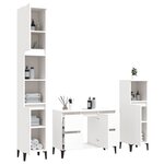 vidaXL Ensemble de meubles salle de bain 3 Pièces blanc bois d'ingénierie