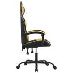vidaXL Chaise de jeu pivotante Noir et doré Similicuir