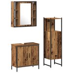 vidaXL Ensemble de meubles de salle de bain 3 pièces en bois ancien
