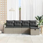 vidaXL Ensemble de canapé de jardin 5 Pièces Gris clair 234 x 117 x 85 cm